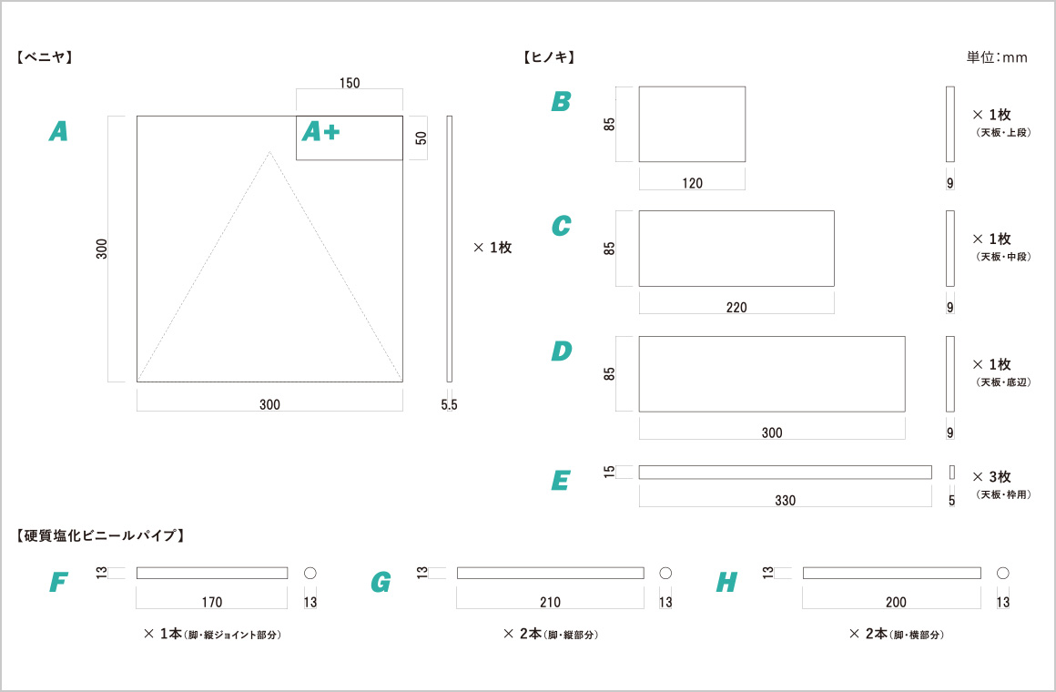 部品寸法・組み立て図