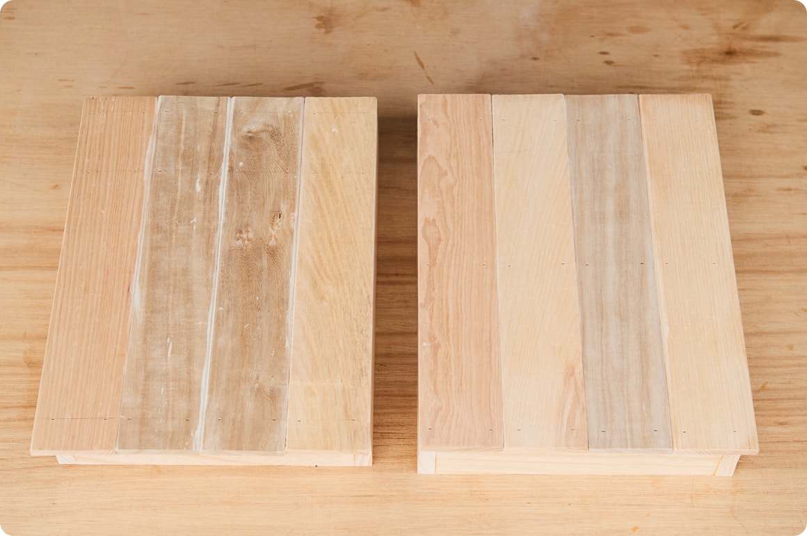どれも同じ木材なのですが、微妙な木目の違いがアクセントになります