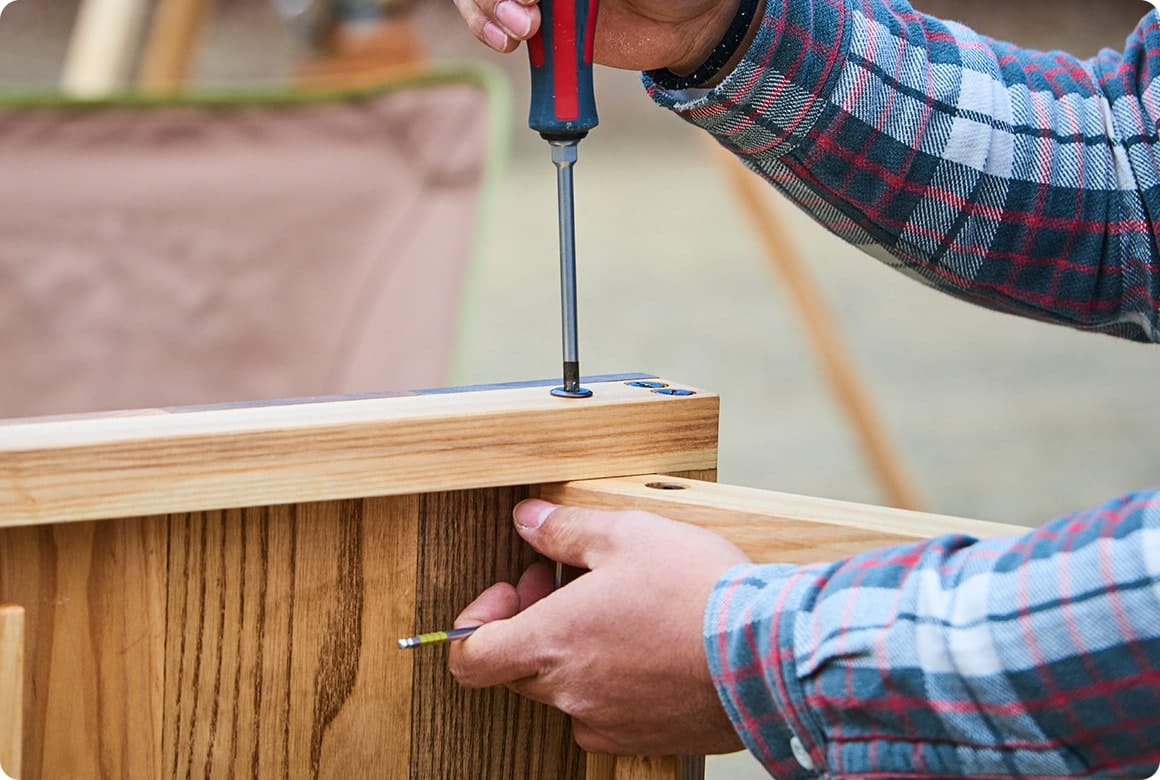 木材A（長さ960mm）に片側3箇所ずつ両側に。2本（計12箇所）