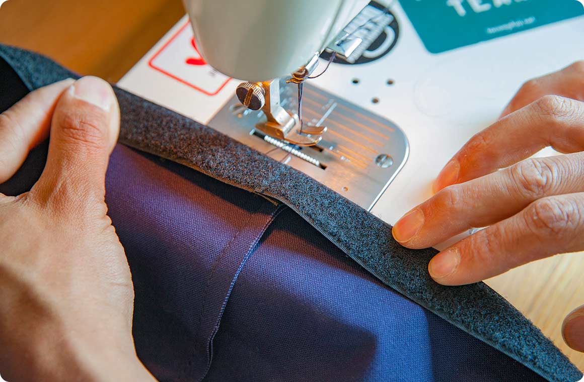 内側に折り込み