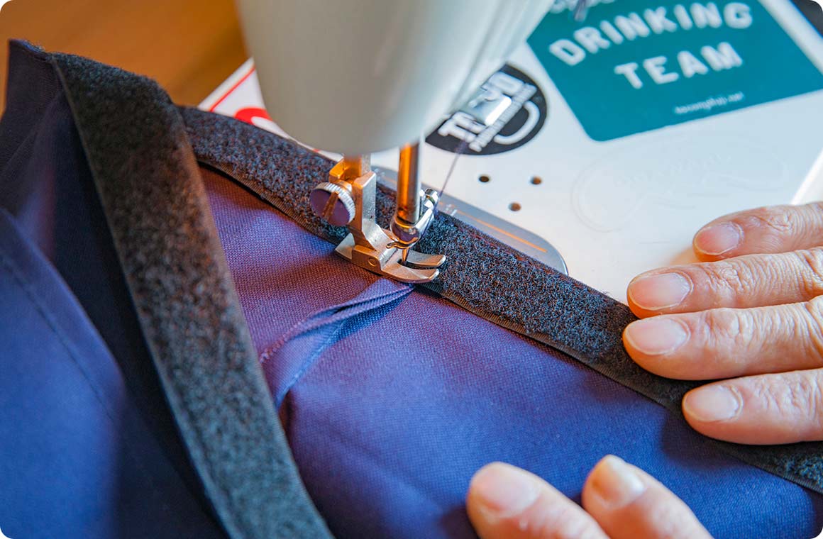 先ほどと同じように一周縫う