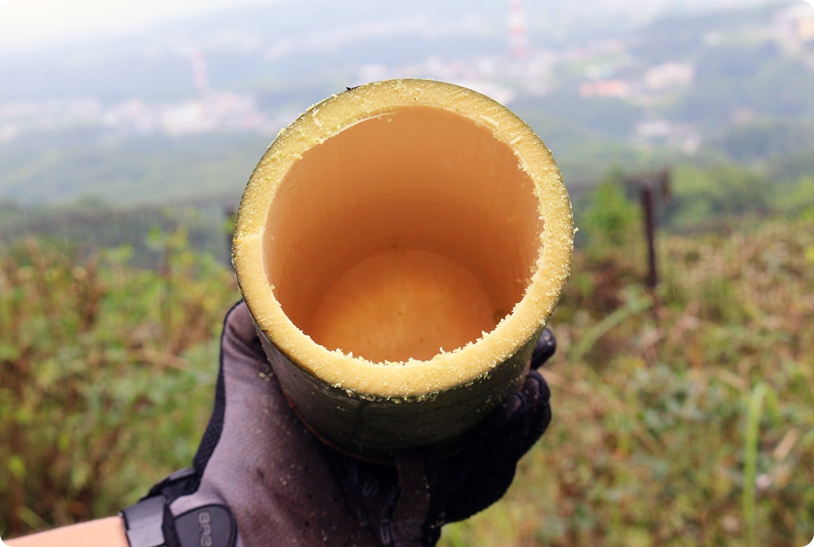 置きタイプは、節をひとつだけ残してカットした段階でほぼ完成