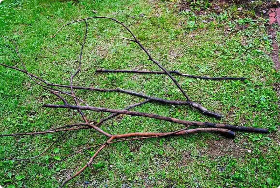 身近な焚き火道具でその場で作れるトライポッド