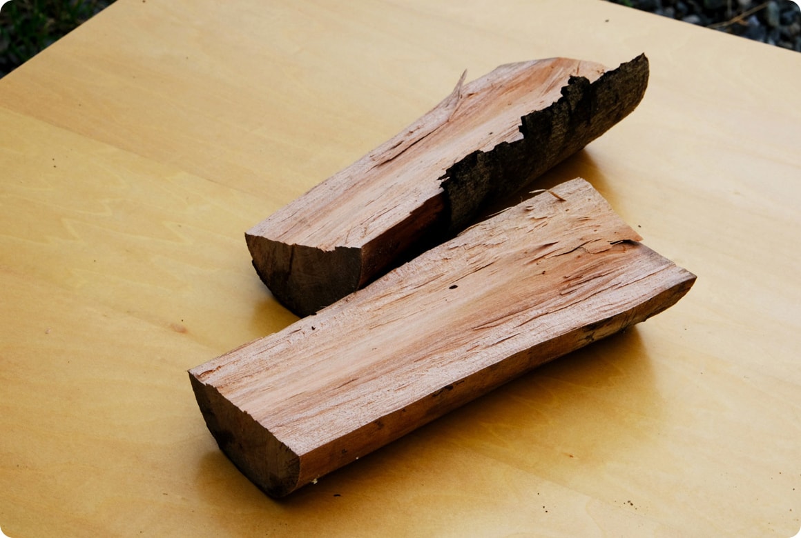 太めの薪を用意する