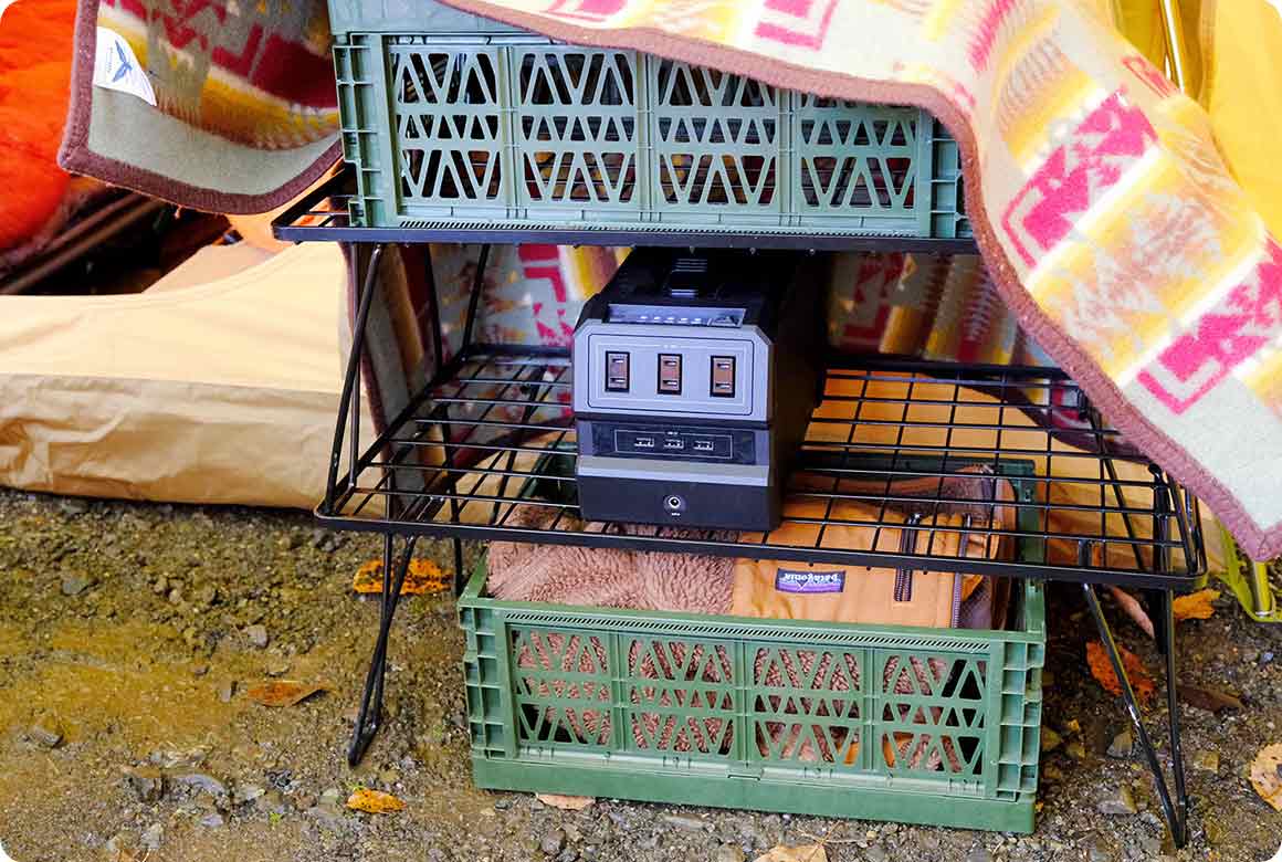 ポータブル電源使用時は排気口を塞いではいけない