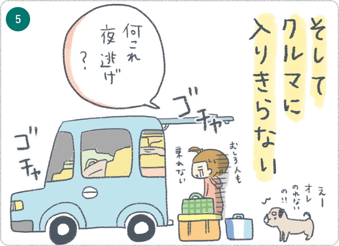 ⑤そして車に入りきらない