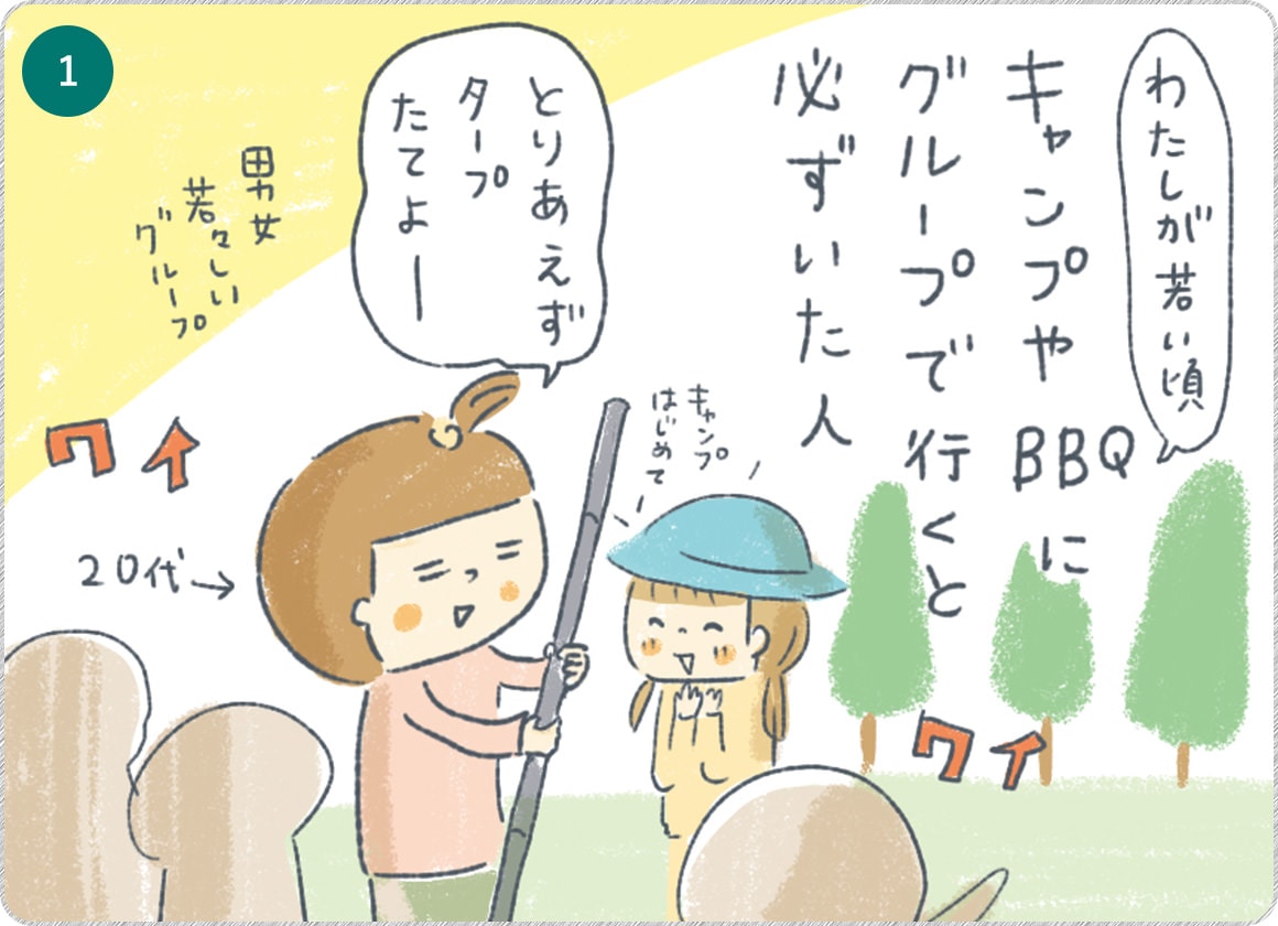 ①キャンプやBBQに行くと必ずいた人