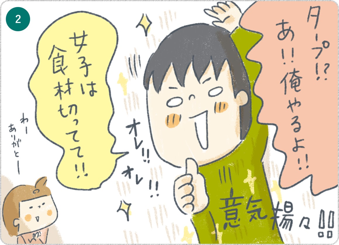 ②意気揚々とした男