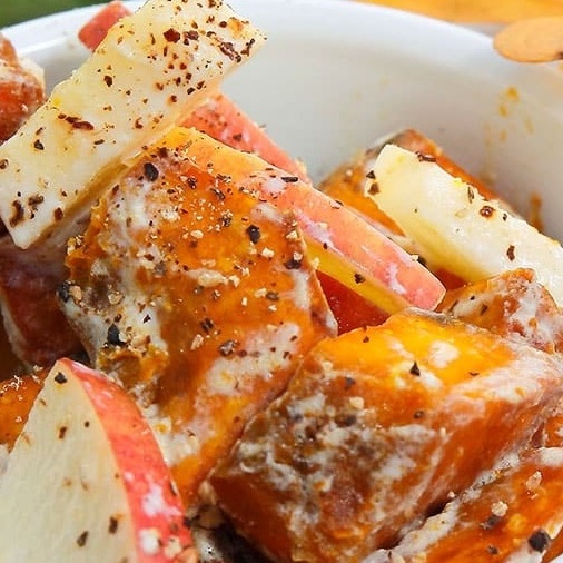 揚げかぼちゃと林檎のサラダ