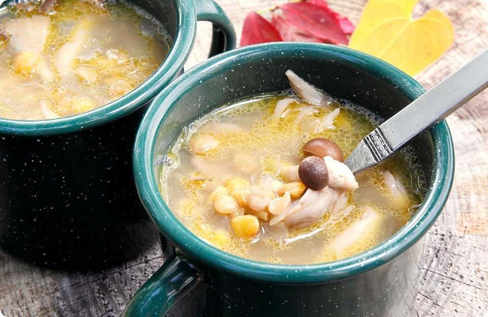 レンズ豆ときのこのスープ