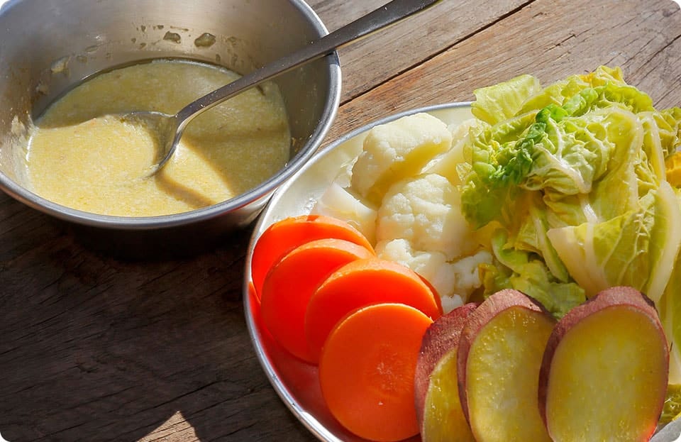 蒸し野菜とバーニャカウダ