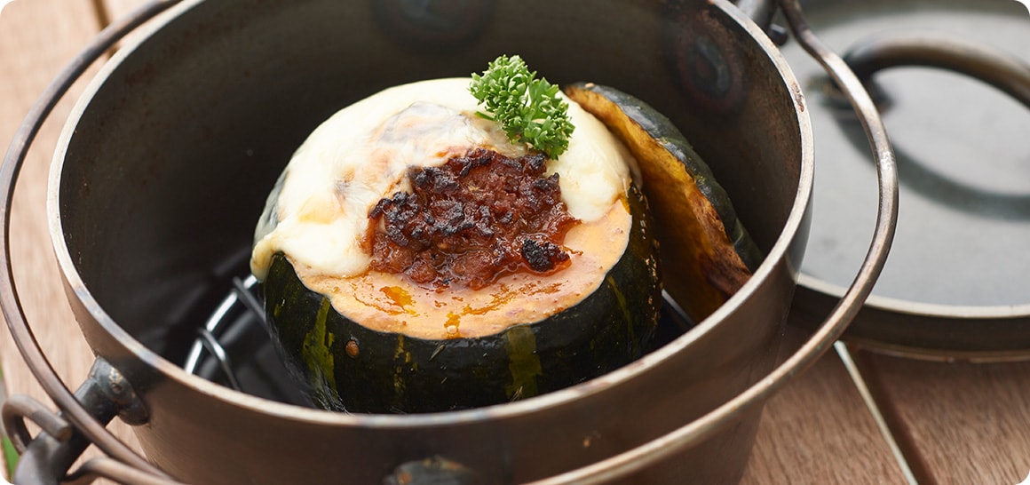 かぼちゃの肉詰め