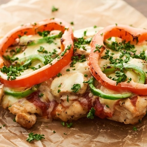 フライパンで鶏肉生地ピザ