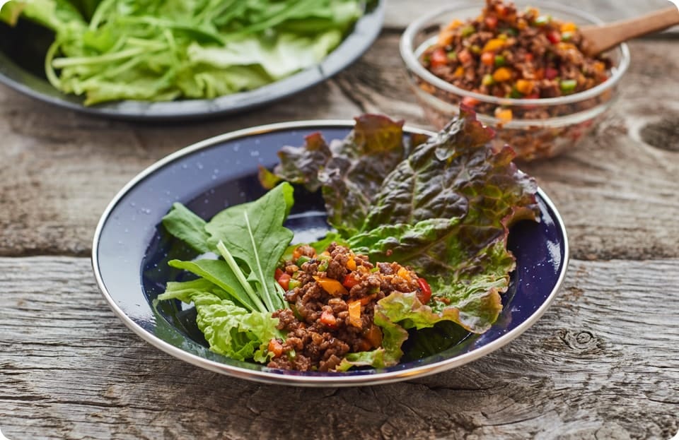 レタスのひとくちタコス風