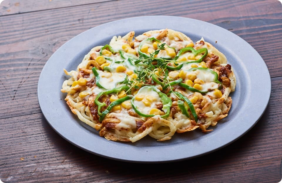 カレーうどんピザ