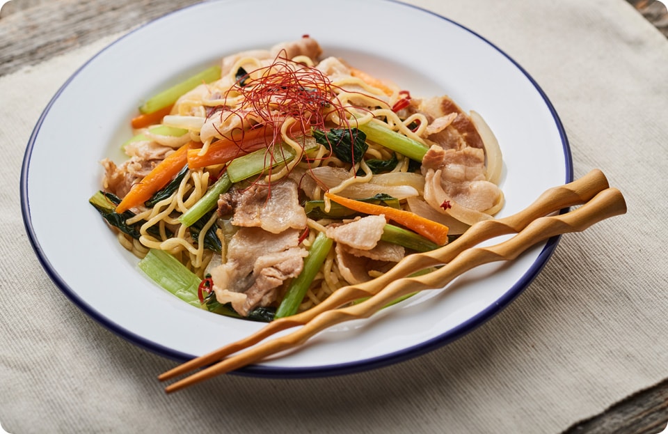 ピリ辛ポン酢のさっぱり焼きそば