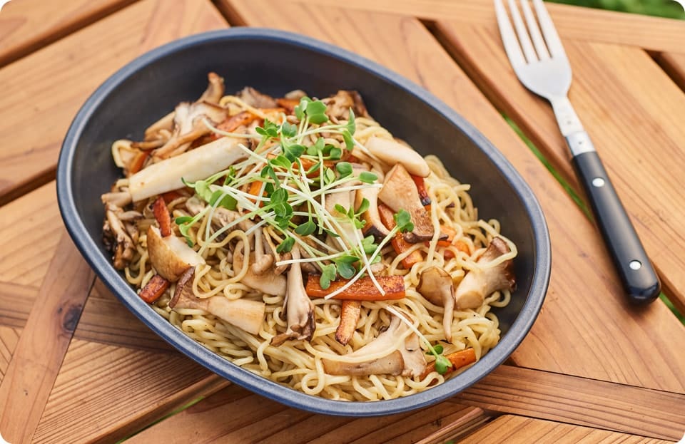 きのこどっさり塩ダレ焼きそば