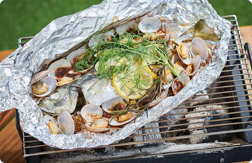 アジのハーブホイル焼き