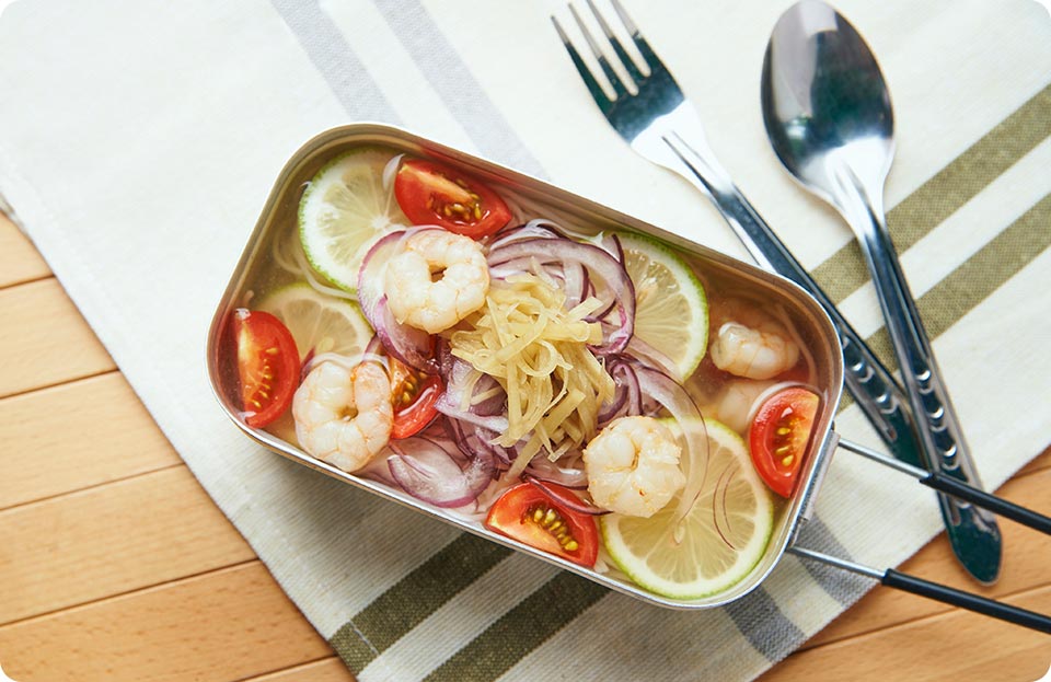 エビとトマトのライムそうめん