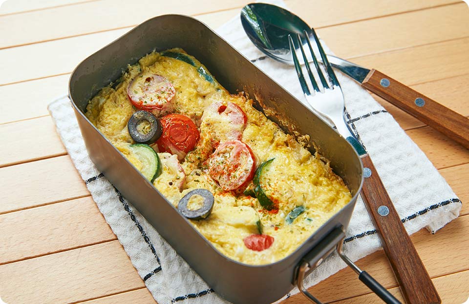 大きなオープンオムレツ