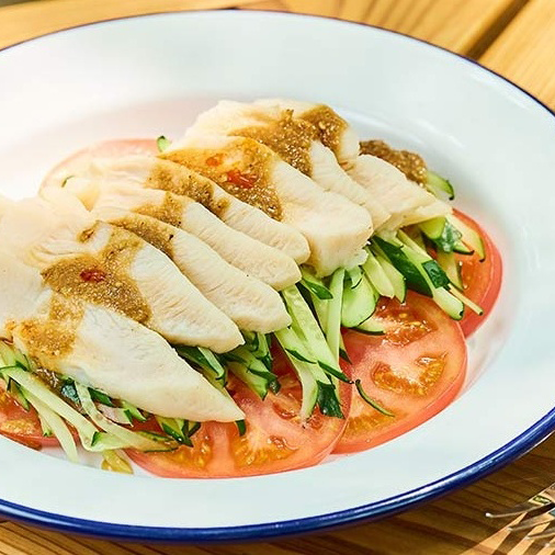 サラダチキンでバンバンジー