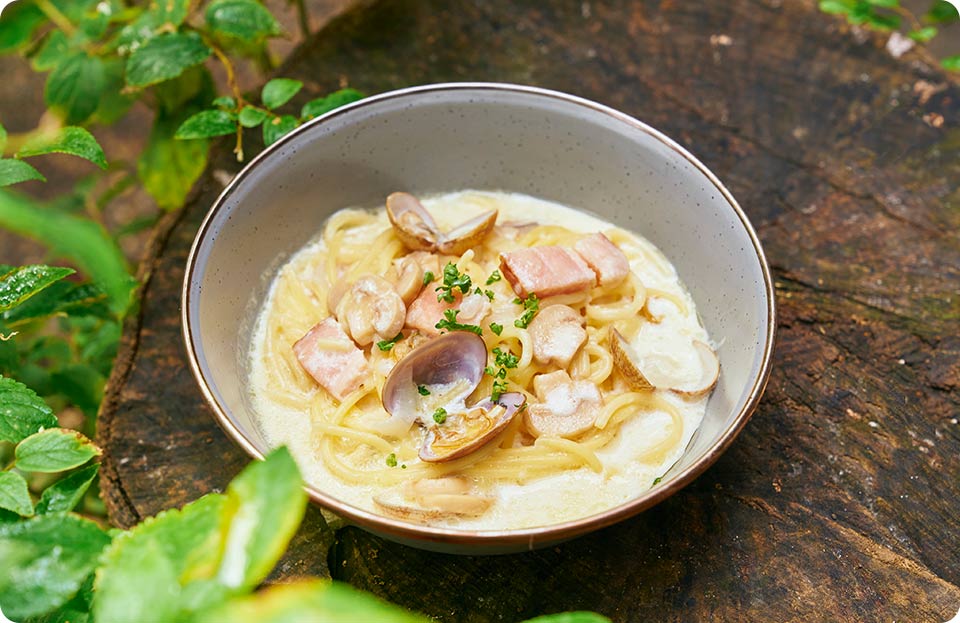 あさりのクリームパスタ