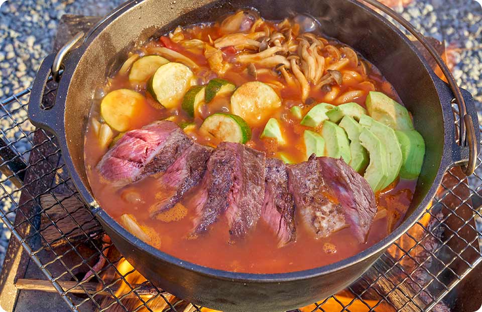 ステーキ肉のメキシカン鍋