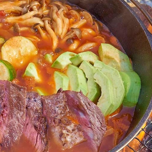 ステーキ肉のメキシカン鍋