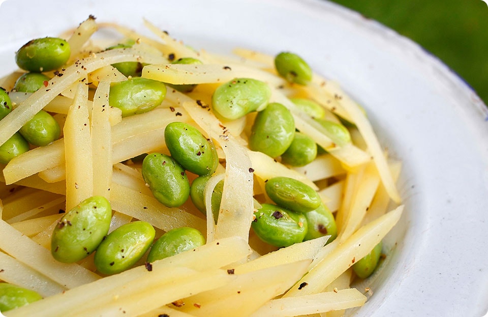 じゃがいもと枝豆のさっぱり炒め