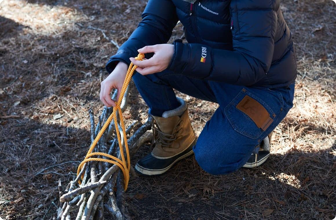 できあがり！(長さ調節のため、二回通しました)