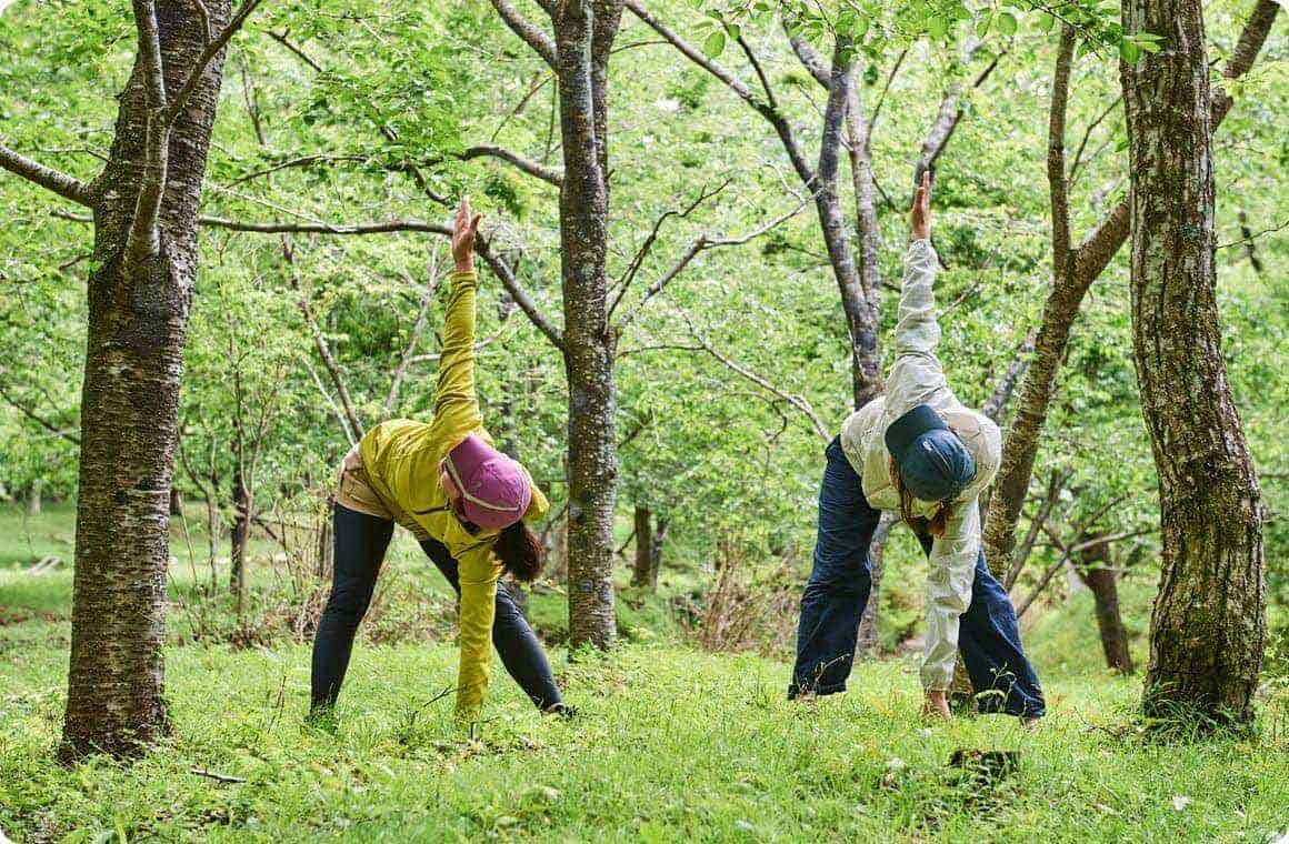 ねじった三角ポーズの画像