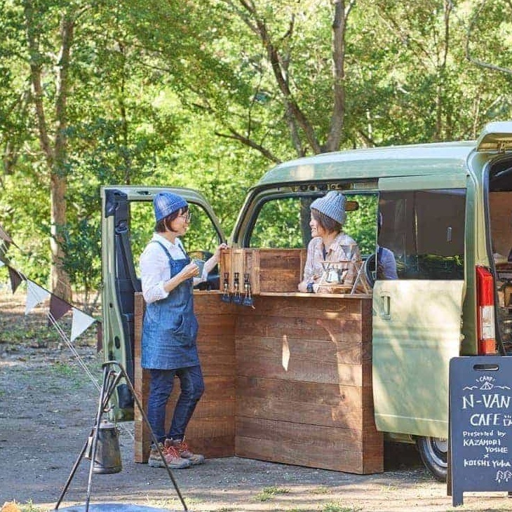 N-VANでカッコいいキャンプカフェを楽しみ隊！