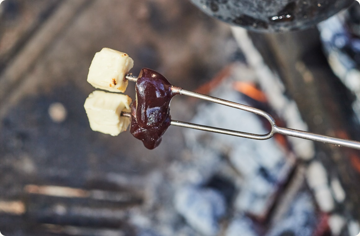 あんこチーズを炙った後の画像
