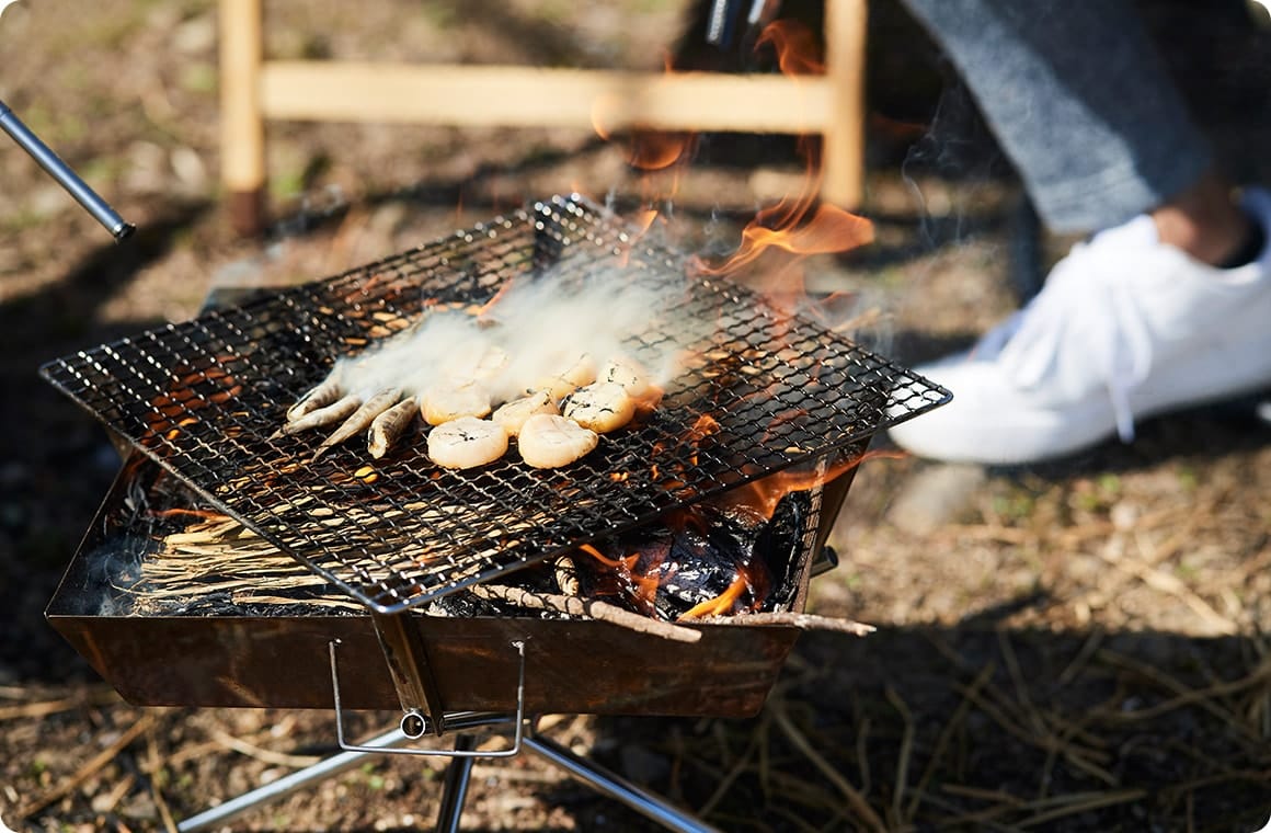 メヒカリとホタテの藁焼きの画像