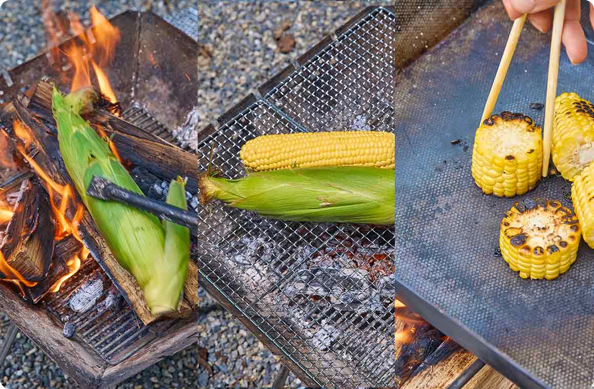 とうもろこしの焼き方のバリエーションの画像