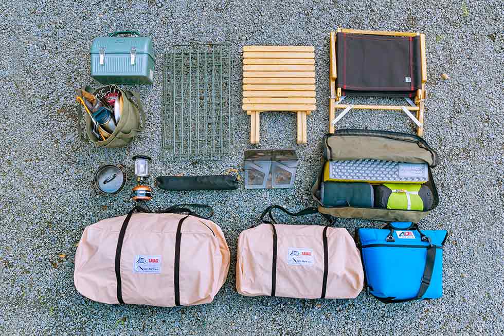 積み込んできた主なソロキャンプ道具