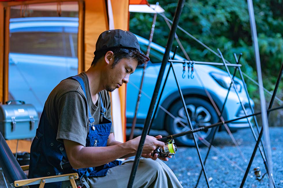 釣り道具の調整