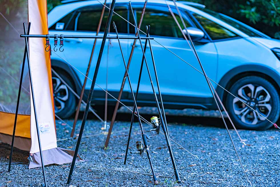 フィット クロスターと釣り竿