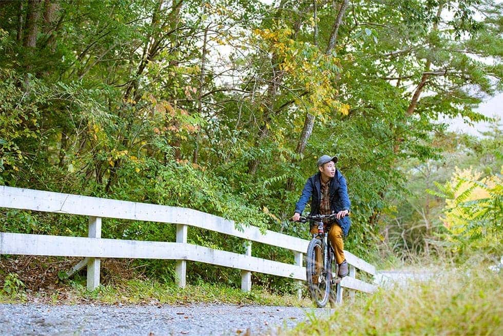 マウンテンバイクでキャンプ場の散策
