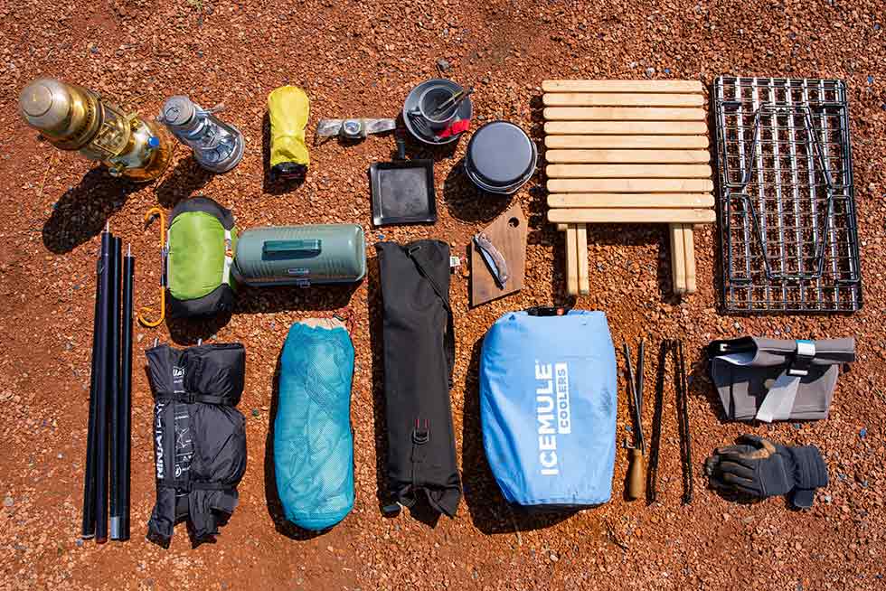 積み込んできた主なソロキャンプ道具