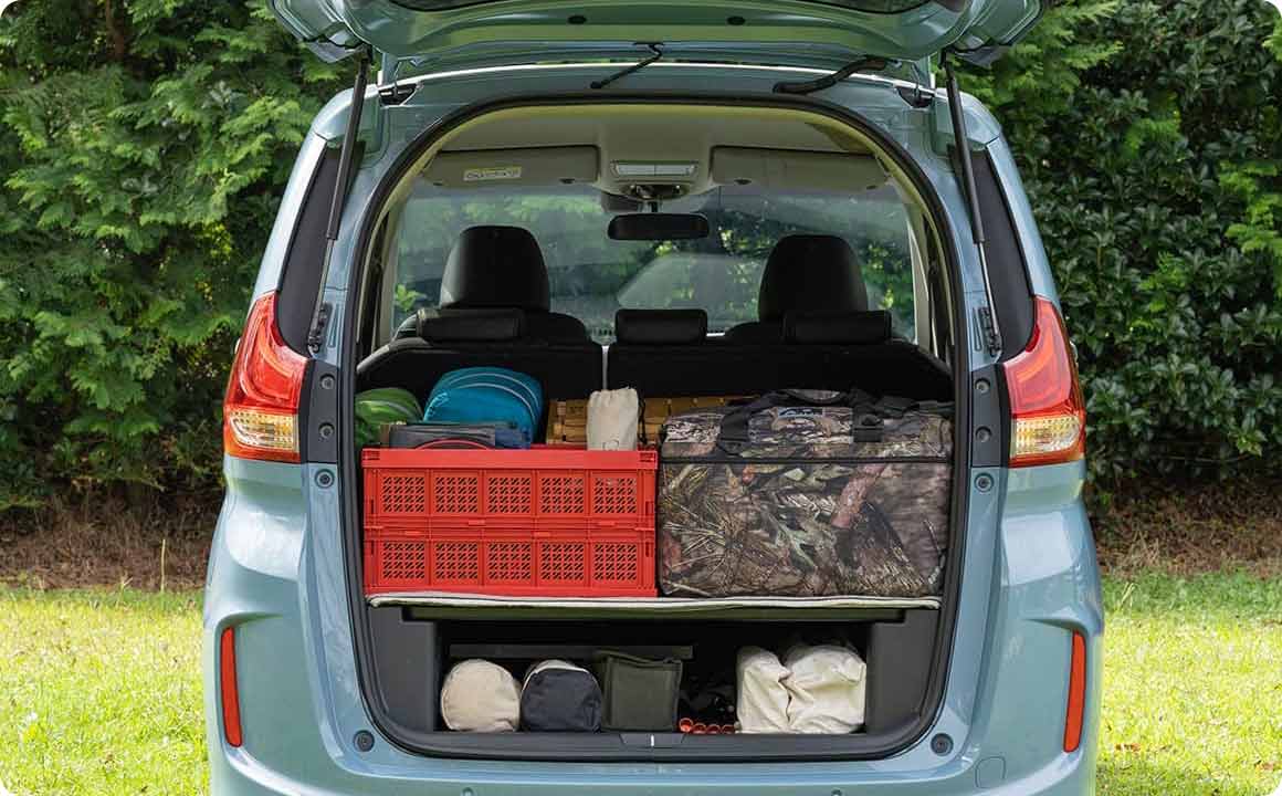 荷室寸法やキャンプ道具の積み方はこちらもチェック！