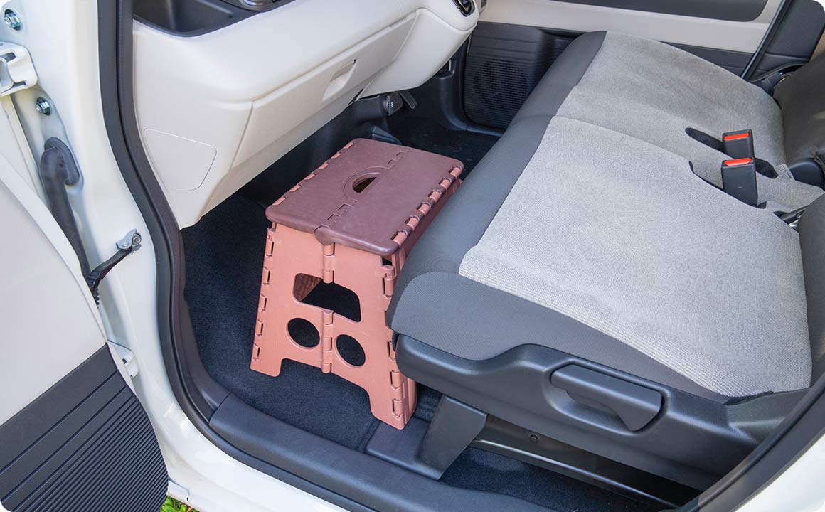 足元に踏み台を配置して寝心地をアップ！