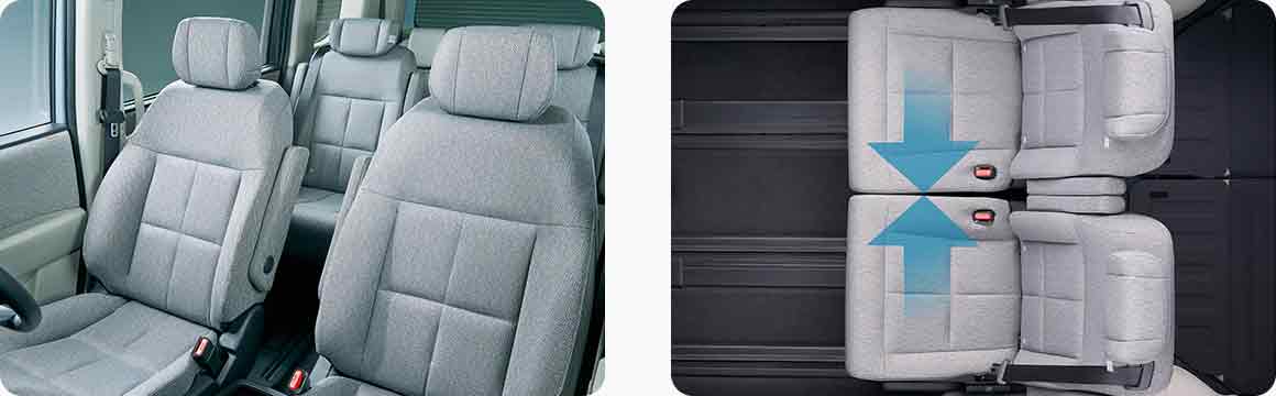 キャプテンシートでも隙間なくアレンジ可能！