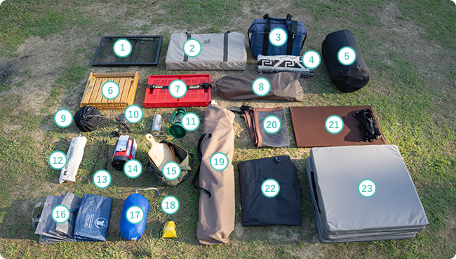 キャンプ道具一覧