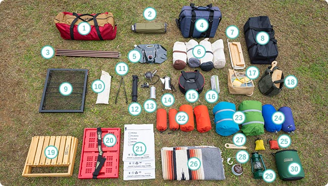キャンプ道具一覧