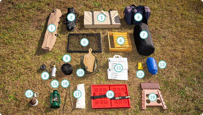 キャンプ道具一覧