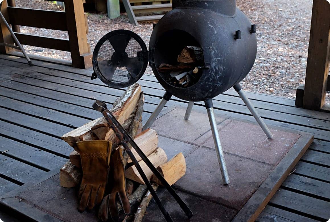 1.薪ストーブをセット