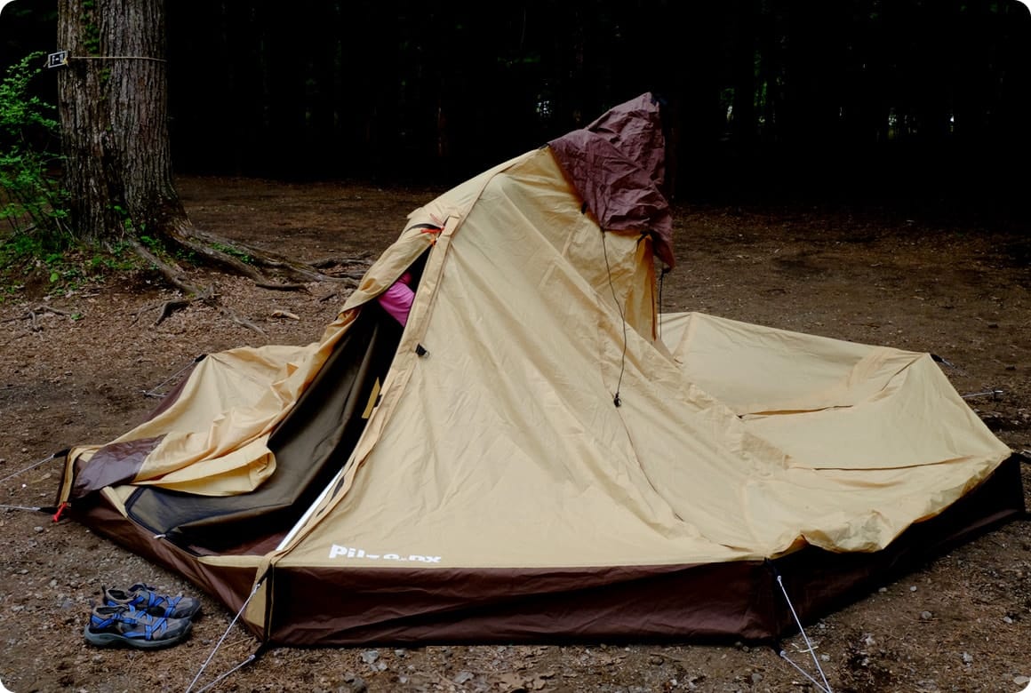 ロープを木に一周させたら、輪の中にロープを通します