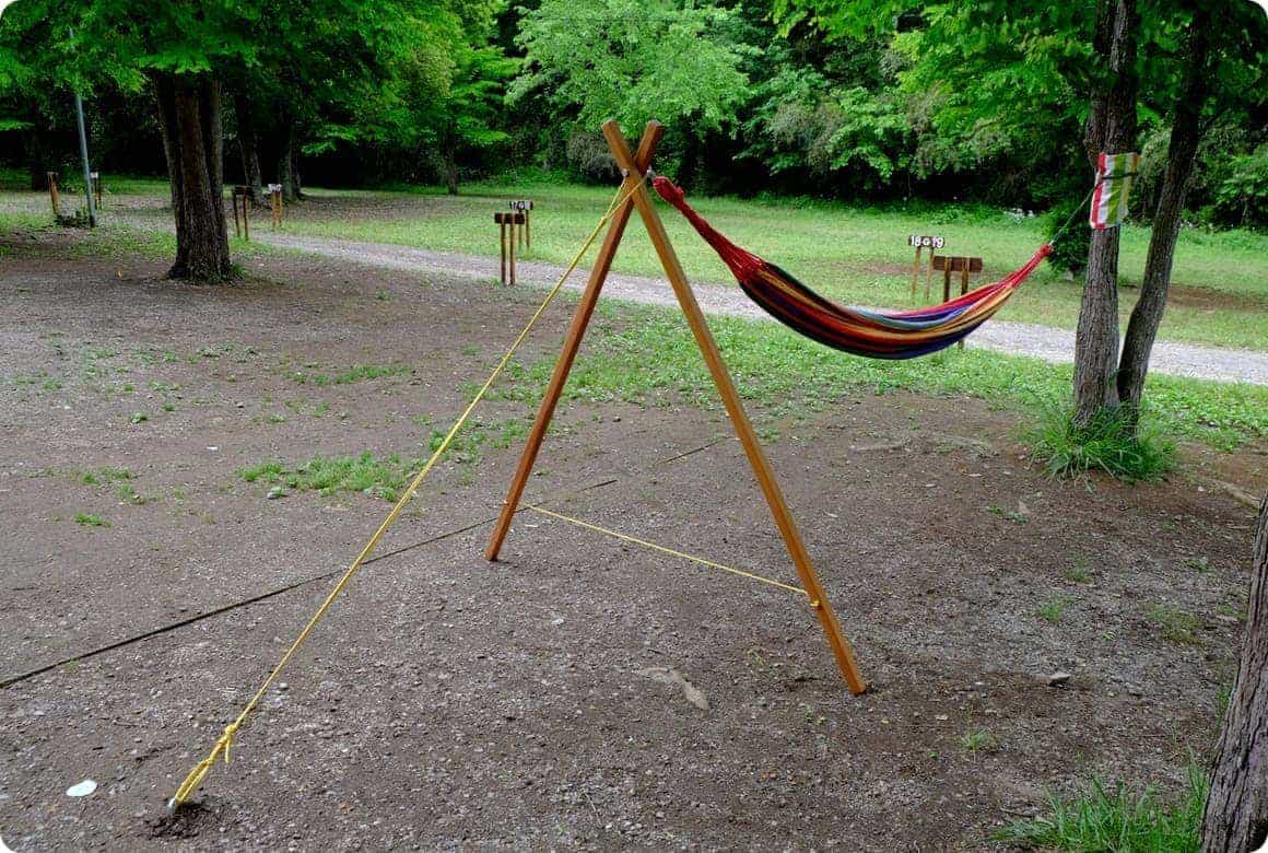 2.ロープを使ってスタンドを固定