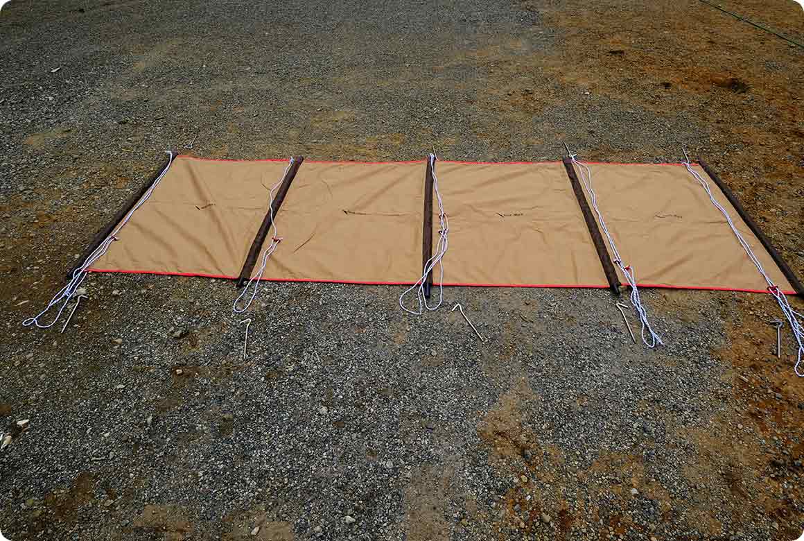 風防幕、陣幕の基本の立て方